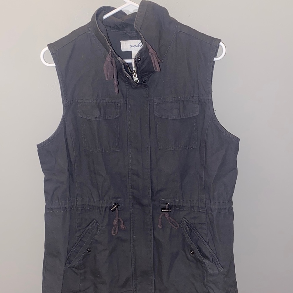 Gray cargo vest